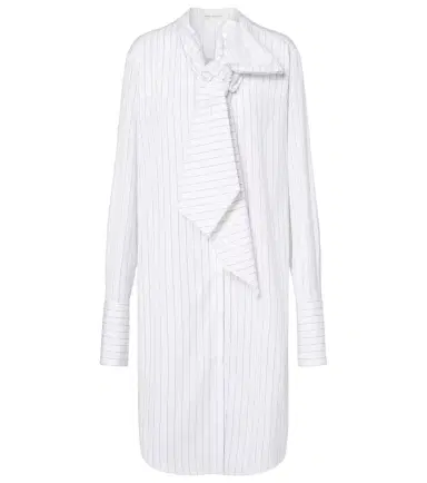 Dries Van Noten Striped tie-neck cotton minidress | Thumbnail 1 Dries Van Noten Striped tie-neck cotton minidress | Thumbnail 1