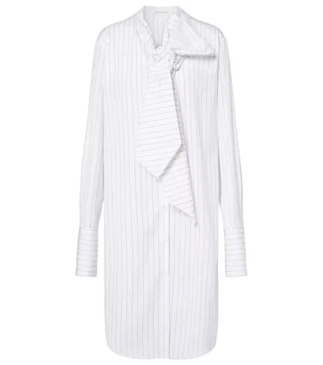 Dries Van Noten Striped tie-neck cotton minidress