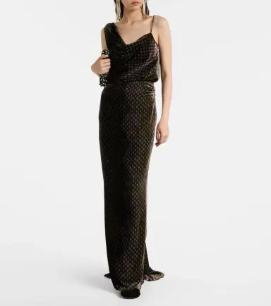 Dries Van Noten Printed satin maxi skirt | Thumbnail 3