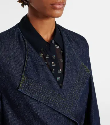 Dries Van Noten Denim wrap coat | Thumbnail 3 Dries Van Noten Denim wrap coat | Thumbnail 3