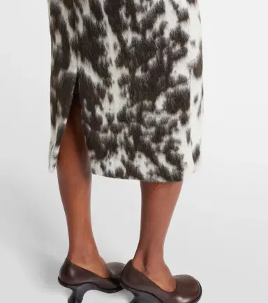 Dries Van Noten Printed wool-blend midi skirt | Thumbnail 4