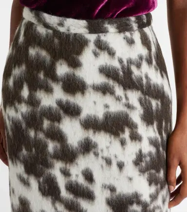 Dries Van Noten Printed wool-blend midi skirt | Thumbnail 5