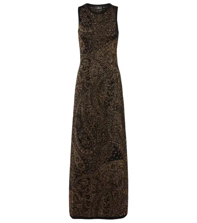 Etro Wool-blend jacquard maxi dress