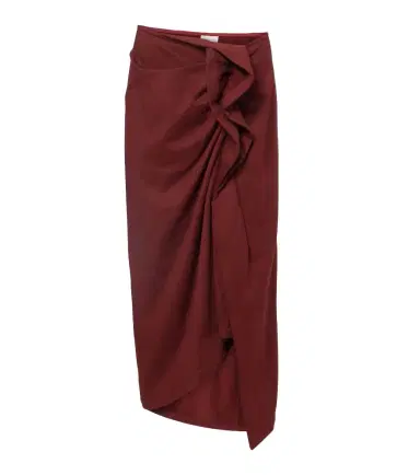 Dries Van Noten Ruffled cotton midi skirt | Thumbnail 1