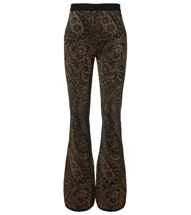 Etro Paisley wool-blend lamé flared pants