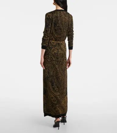 Etro Paisley wool-blend lamé cardigan | Thumbnail 2