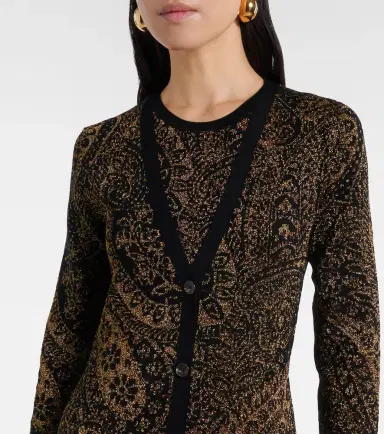 Etro Paisley wool-blend lamé cardigan | Thumbnail 5