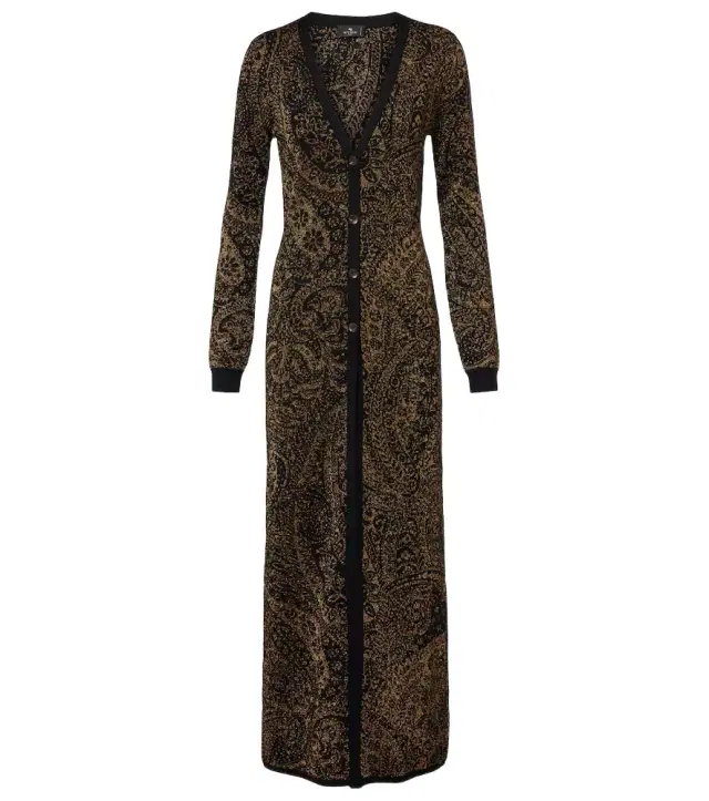 Etro Paisley wool-blend lamé cardigan