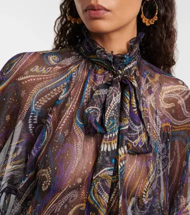 Etro Paisley silk-blend blouse | Thumbnail 2
