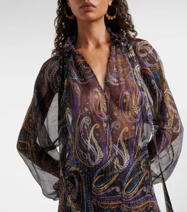 Etro Paisley silk-blend blouse | Thumbnail 5