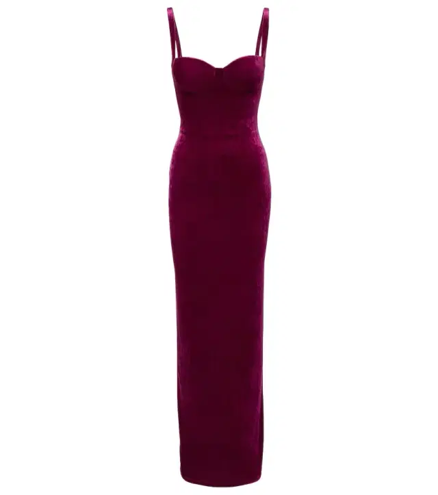 Open-back velvet gown