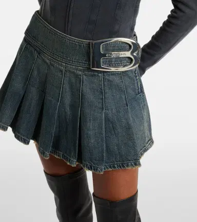 Balenciaga Pleated denim miniskirt | Thumbnail 2 Balenciaga Pleated denim miniskirt | Thumbnail 2