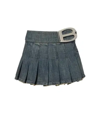 Balenciaga Pleated denim miniskirt | Thumbnail 1 Balenciaga Pleated denim miniskirt | Thumbnail 1