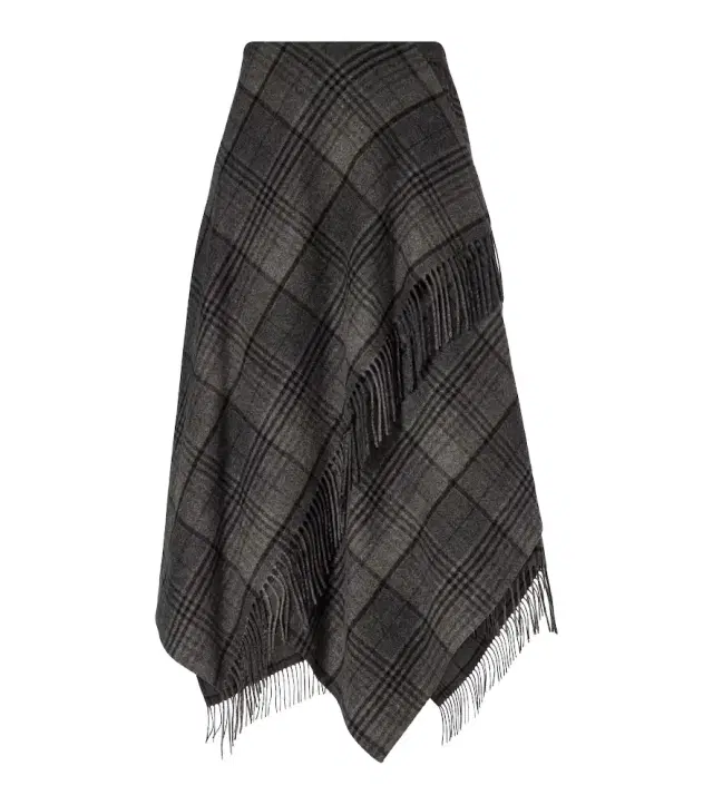 Hadia fringed wool midi skirt
