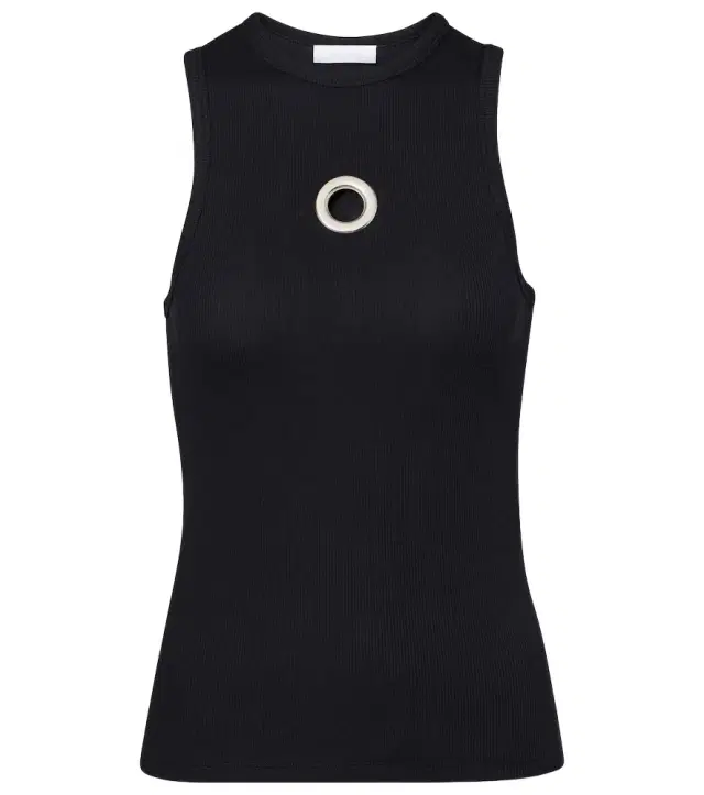 Rabanne Embellished cotton-blend tank top