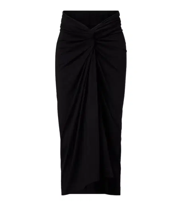 Dries Van Noten Gathered cotton jersey midi skirt