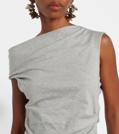 Dries Van Noten Draped cotton jersey top | Thumbnail 2