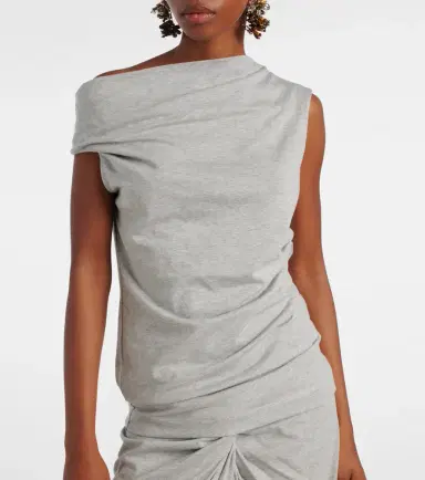 Dries Van Noten Draped cotton jersey top | Thumbnail 3