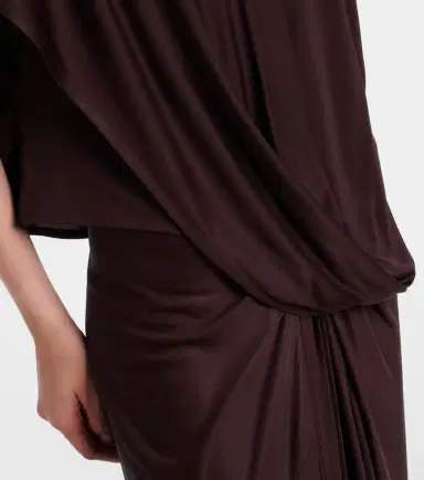 Dries Van Noten Scarf-detail draped satin top | Thumbnail 2