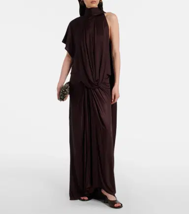 Dries Van Noten Scarf-detail draped satin top | Thumbnail 4