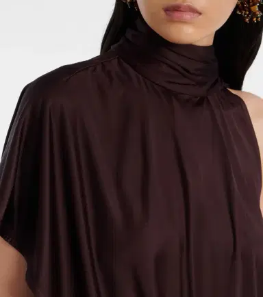 Dries Van Noten Scarf-detail draped satin top | Thumbnail 5