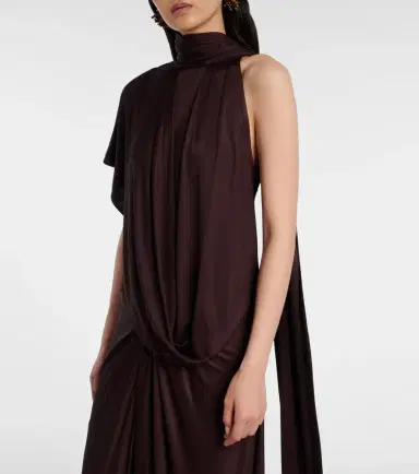 Dries Van Noten Scarf-detail draped satin top | Thumbnail 6