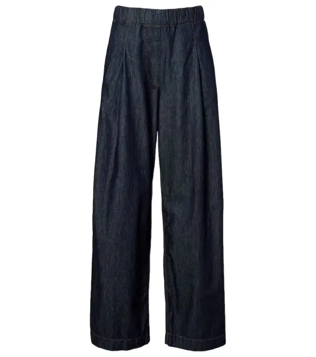 Dries Van Noten Pleated high-rise wide-leg jeans