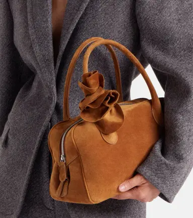 Magda Butrym Brigitte Small floral-appliqué suede tote bag | Thumbnail 6