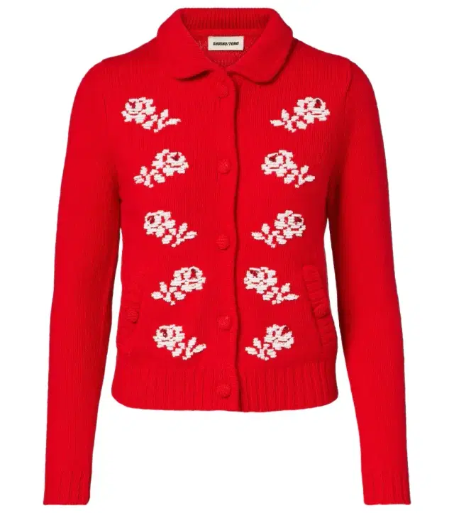 Shushu/Tong Beaded wool cardigan