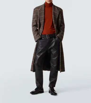 Saint Laurent Belted leather straight pants | Thumbnail 2