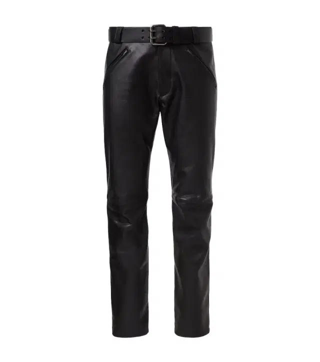 Saint Laurent Belted leather straight pants