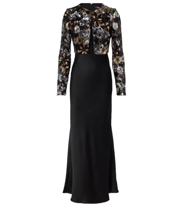 Lastra sequined tulle maxi dress