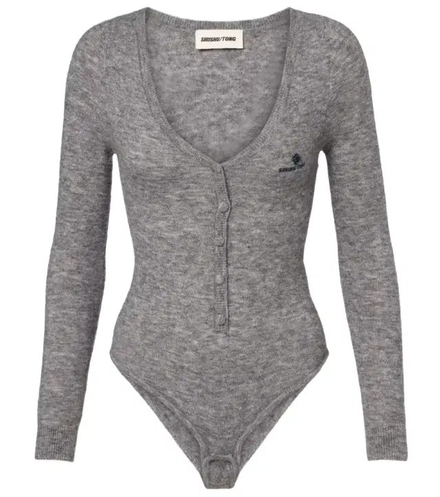 Shushu/Tong Logo wool-blend bodysuit