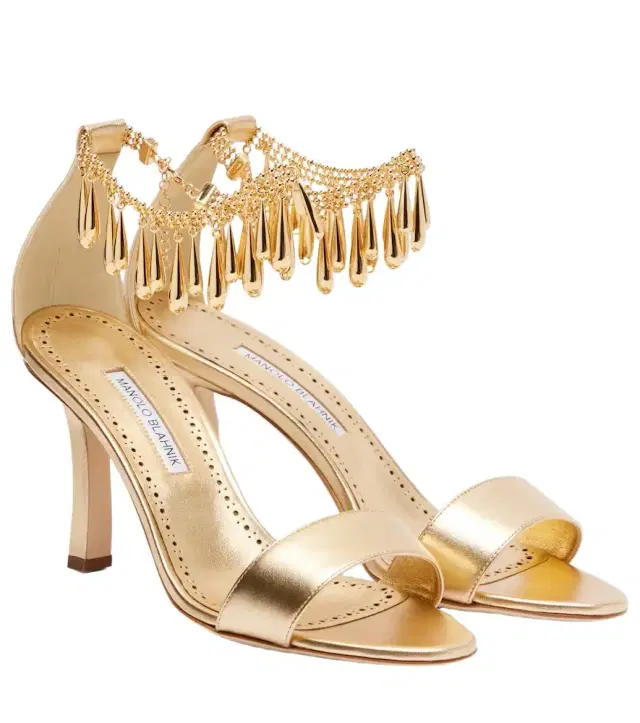 Manolo Blahnik Nicusan 90 embellished leather sandals