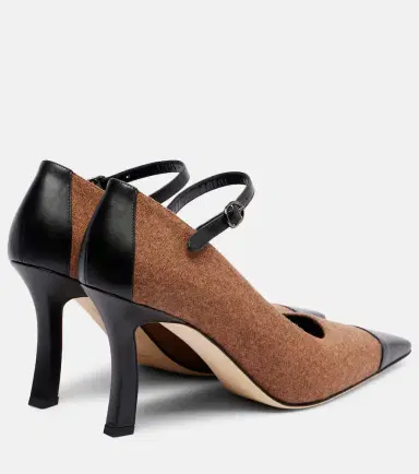 Manolo Blahnik Semele 90 leather-trimmed tweed pumps | Thumbnail 2 Manolo Blahnik Semele 90 leather-trimmed tweed pumps | Thumbnail 2