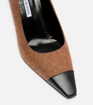 Manolo Blahnik Semele 90 leather-trimmed tweed pumps | Thumbnail 4 Manolo Blahnik Semele 90 leather-trimmed tweed pumps | Thumbnail 4
