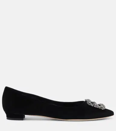 Manolo Blahnik Hangisi embellished velvet ballet flats | Thumbnail 3 Manolo Blahnik Hangisi embellished velvet ballet flats | Thumbnail 3