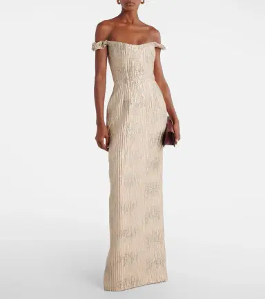 Markarian Yolanda off-shoulder brocade gown | Thumbnail 3