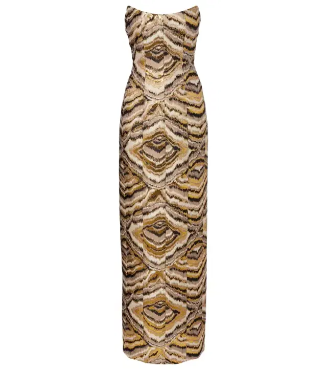 Markarian Odessa paneled jacquard gown