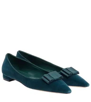 Manolo Blahnik Reador velvet ballet flats | Thumbnail 1