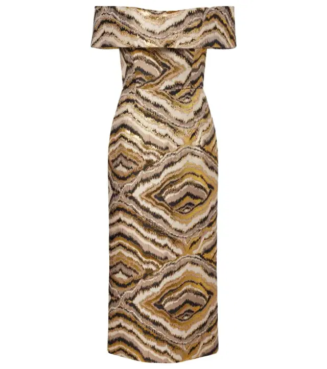 Markarian Gloria off-shoulder jacquard midi dress