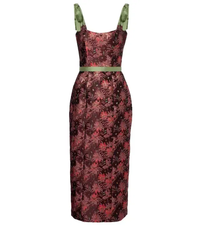 Markarian Acacia floral brocade cocktail dress