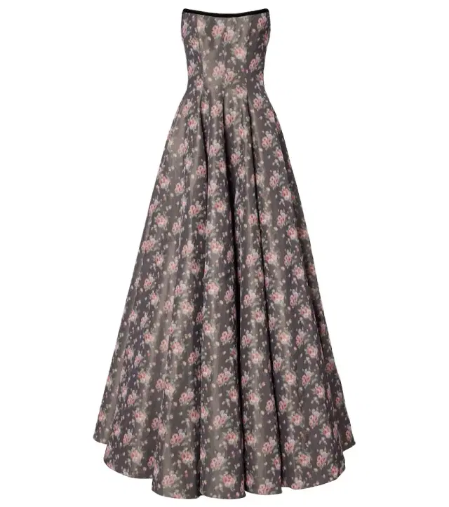 Markarian Laila floral taffeta corset gown