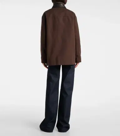 Nili Lotan Leather-trimmed cotton jacket | Thumbnail 5