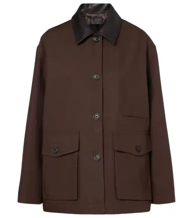 Nili Lotan Leather-trimmed cotton jacket | Thumbnail 1