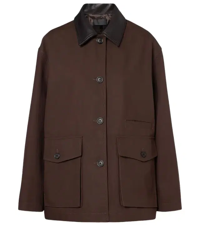 Nili Lotan Leather-trimmed cotton jacket