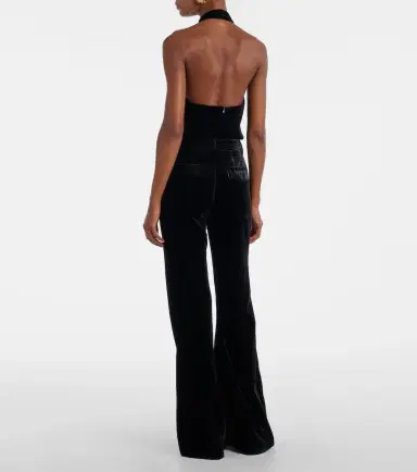 Nili Lotan Effy high-rise flared velvet pants | Thumbnail 3 Nili Lotan Effy high-rise flared velvet pants | Thumbnail 3