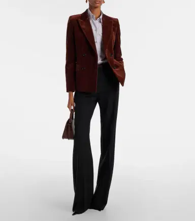 Nili Lotan Veda double-breasted velvet blazer | Thumbnail 6