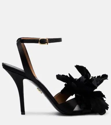 Ferragamo Ghilly 95 floral-appliqué satin sandals | Thumbnail 3 Ferragamo Ghilly 95 floral-appliqué satin sandals | Thumbnail 3