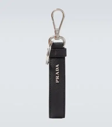Prada Saffiano logo leather keychain | Thumbnail 2